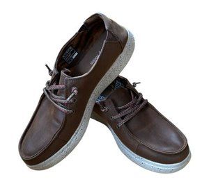 EUC Women's Brown Skechers BOBS Memory Foam Boat Shoes Size 10 Sandbar Social